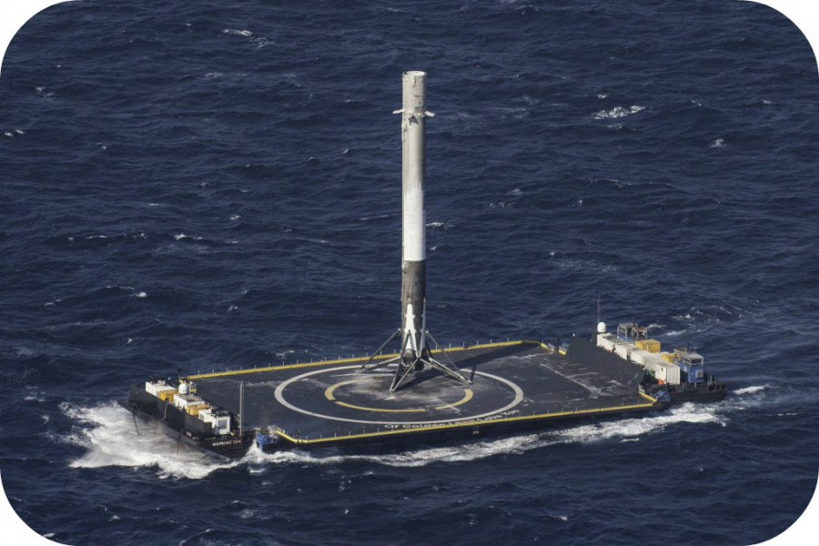 Aterrizaje de sistemas de SpaceX. Foto SpaceX.