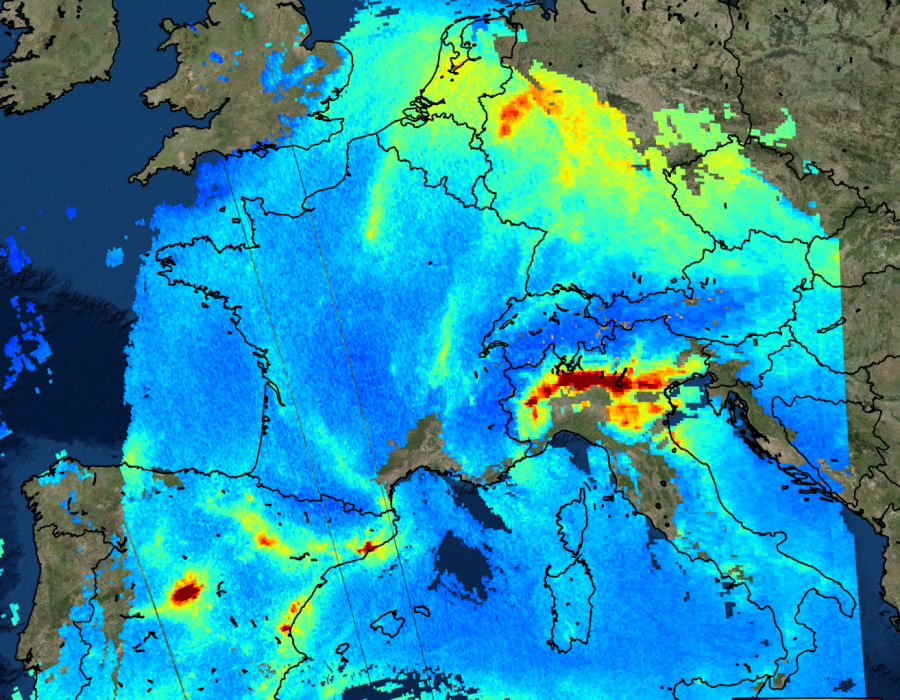 Sentinel 5P sees nitrogen dioxide over Europe 1