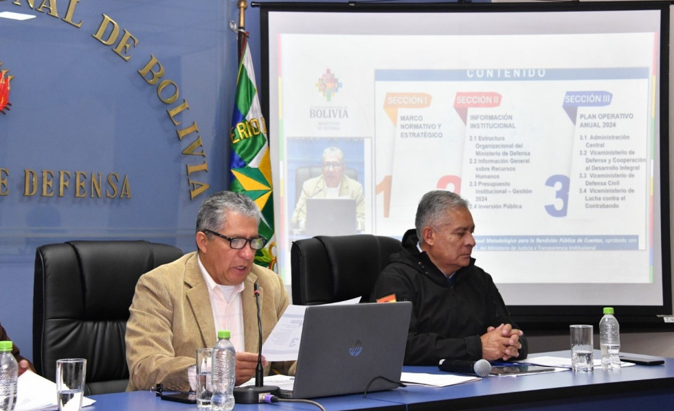 El titular de Defensa boliviano publica la primera rendición de cuentas para la gestión 2024