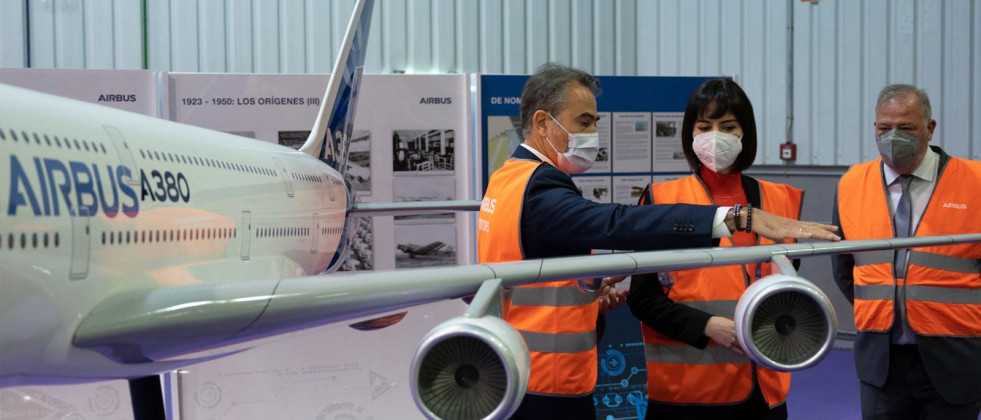 Diana Morant en las instalaciones de Airbus
