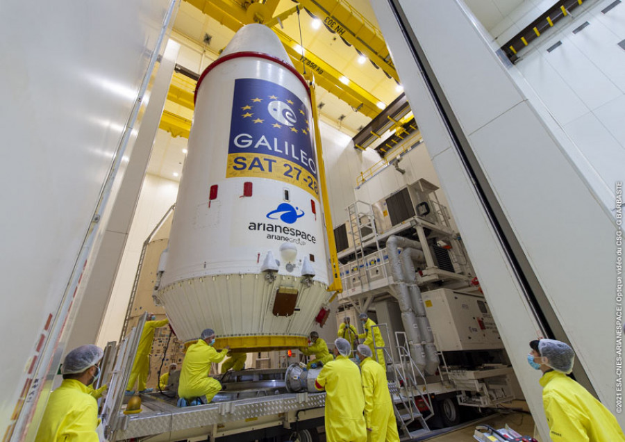 Galileo listo para su despegue. Foto ESA.