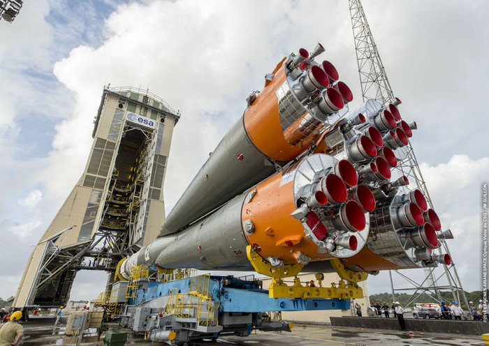 Soyuz ruso en Kurú. Foto ESA.