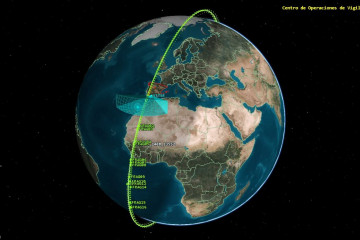 Fragmentos del satélite Cosmos captados por el radar español del COVE. Foto Ejército del Aire