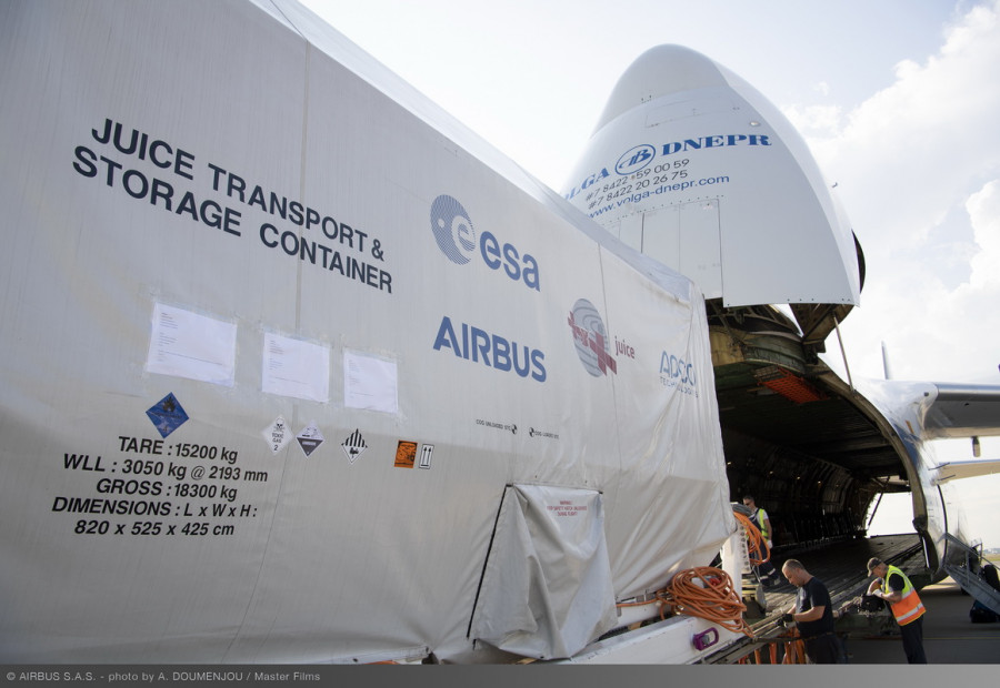 Juice llegando a Airbus. Foto Airbus.