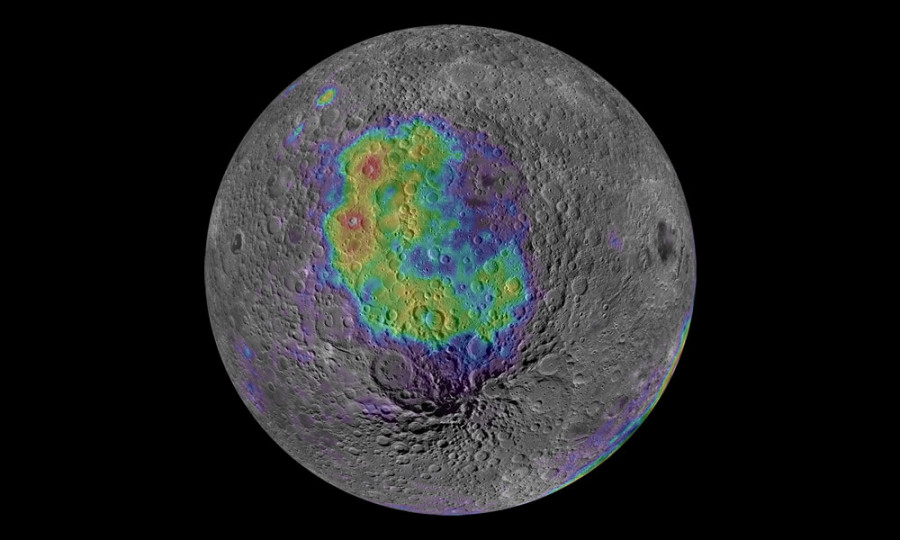 Interior de la Luna. Foto NASA.
