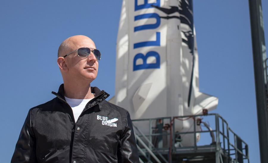 Jeff Bezos, dueño de Blue Origin. Foto Blue Origin.