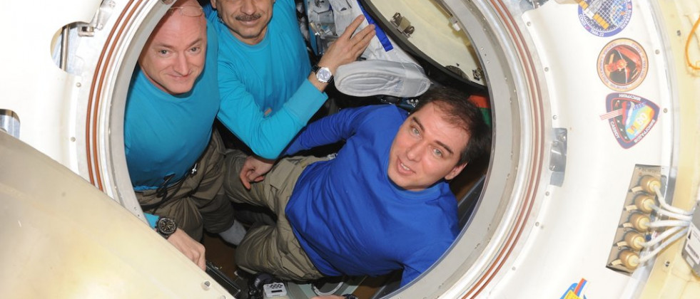 Cosmonautas rusos en la ISS. Foto Roscosmos.