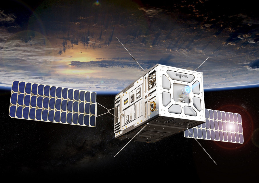 Nanosatélite equipado con el sistema de propulsión de Exotrail. Foto Exotrail