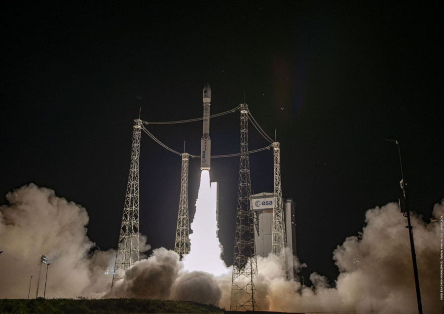 Lanzamiento del UPMSat-2 a bordo del cohete Vega VV16. Foto ESA