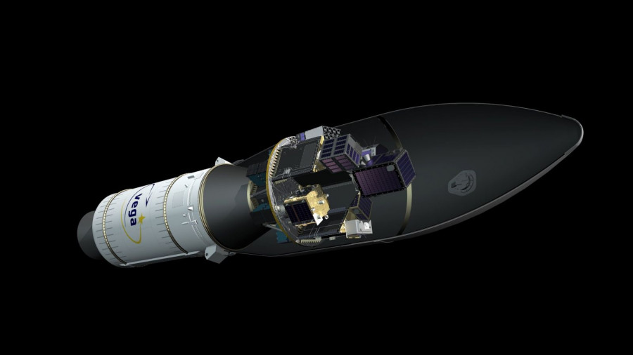 Dispensador SSMS a bordo del módulo superior de Vega. Foto ESA