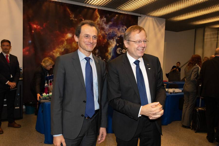 Pedro Duque y el actual director general de la ESA, Johann-Dietrich Wörner. Foto ESA