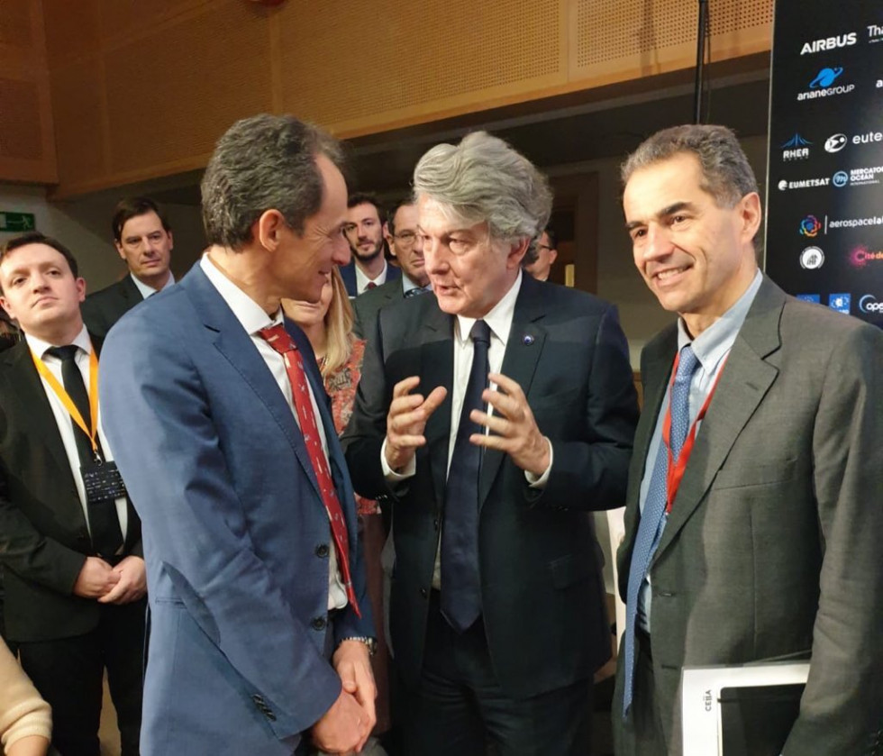 Pedro Duque en la 12ª European Space Conference. Foto Ministerio de Ciencia e Innovación.