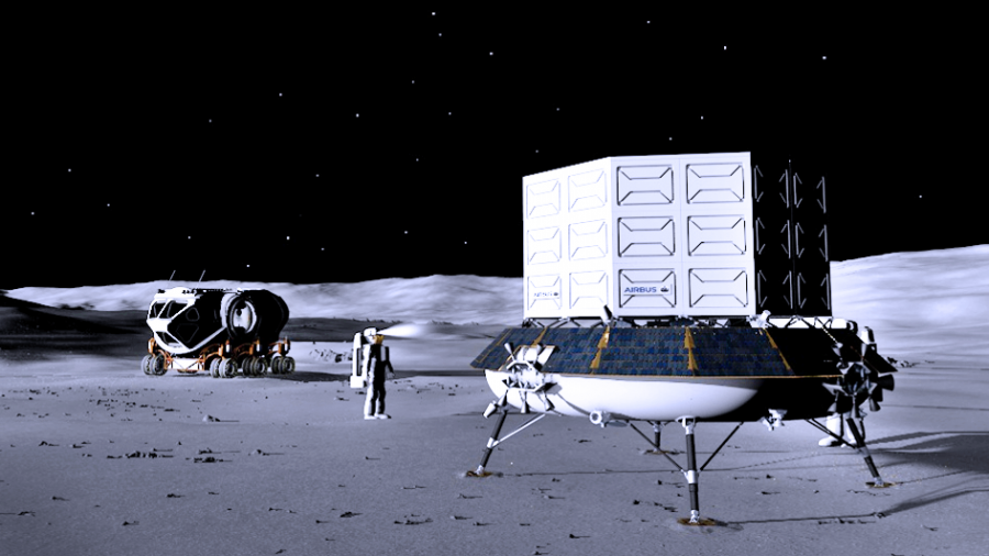 Ilustración del futuro módulo de aterrizaje lunar europeo. Foto Airbus