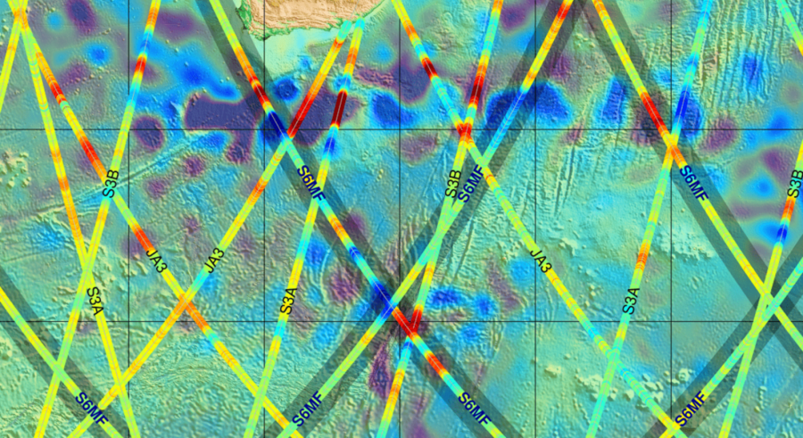 Mapa con datos registrados por el Sentinel-6. Foto ESA
