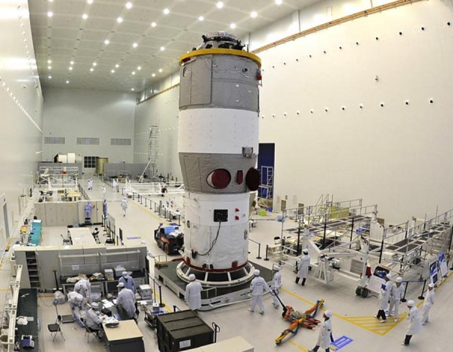 Estación espacial China, en construcción. Foto CASC.