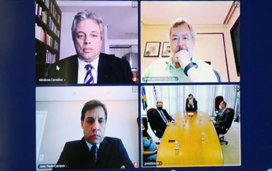 La ceremonia de firma del protocolo fue virtual, debido a la pandemia. Foto R. Caiafa.