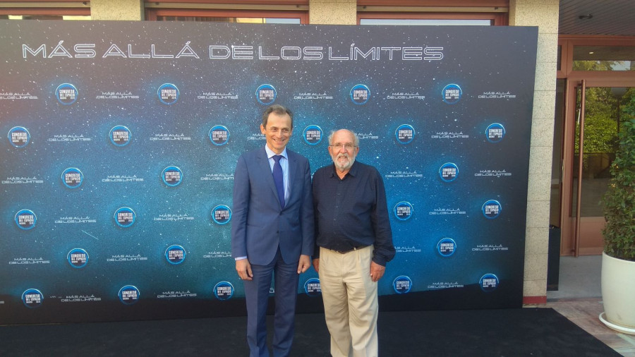 Pedro Duque y Michel Mayor. Foto MBS.
