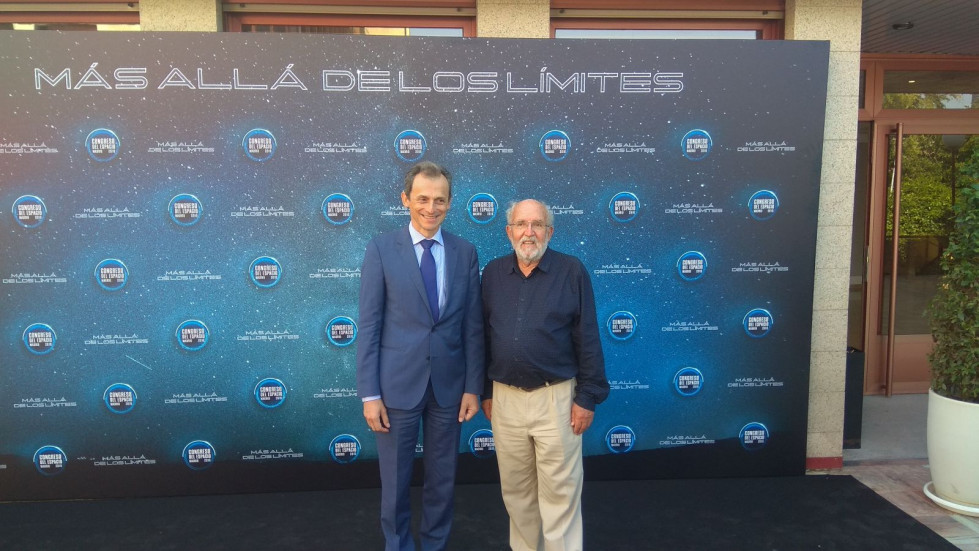 Pedro Duque y Michel Mayor. Foto MBS.