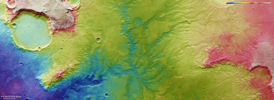 Flujos de agua en Marte. Foto ESA.