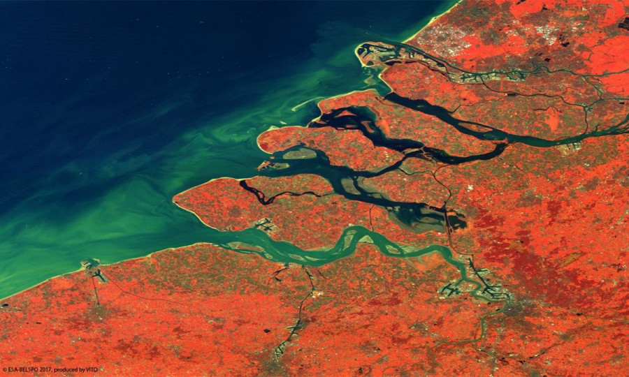 Rhine and Scheldt delta from Proba V