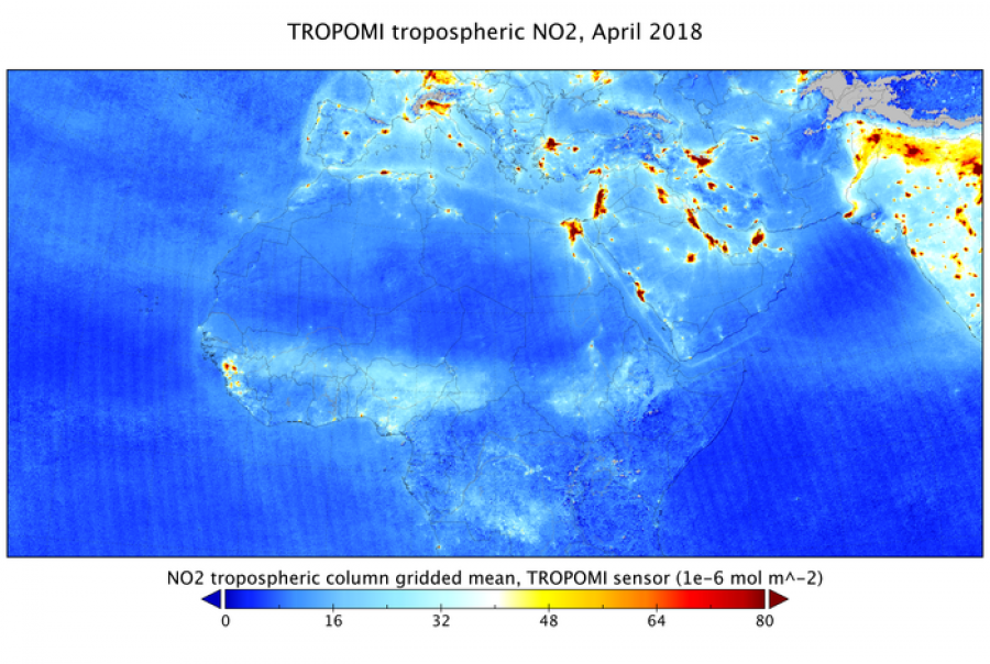 Nitrogen dioxide from Sentinel 5P node full image 21