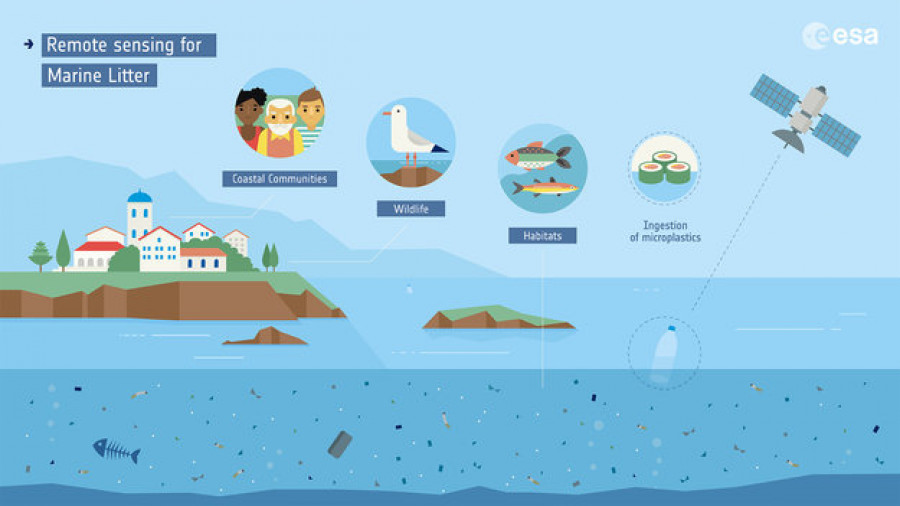 Remote sensing of marine plastic litter large
