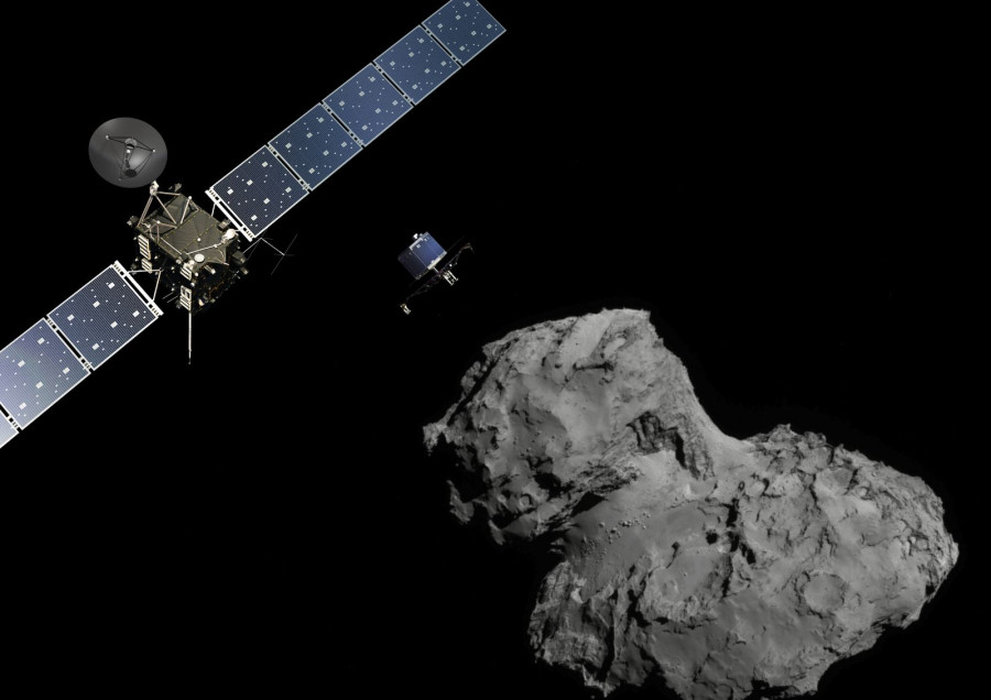 Rosetta at comet 67P landscape