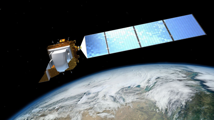 Landsat 8 LDCM Satellite over Earth