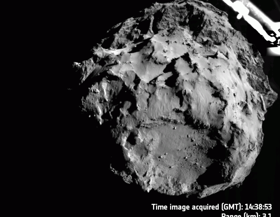 Descending to a comet large