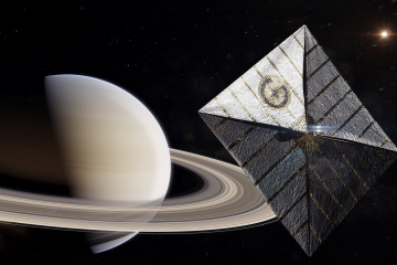 Artist's visualisation of GAMA solar sail   GAMA