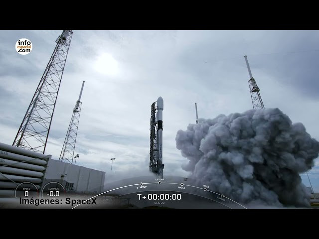 El satélite SES-22 fabricado por Thales Alenia llega a órbita en un cohete de SpaceX