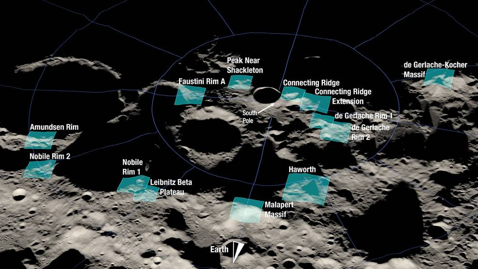 Artemis iii landing regions