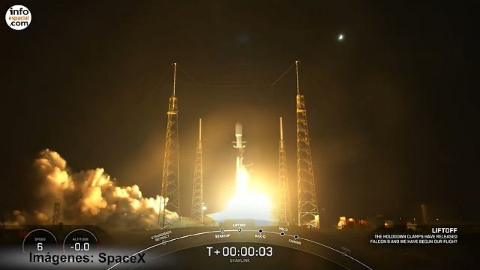 La segunda etapa de un cohete de SpaceX cae frente a la costa de Andalucía