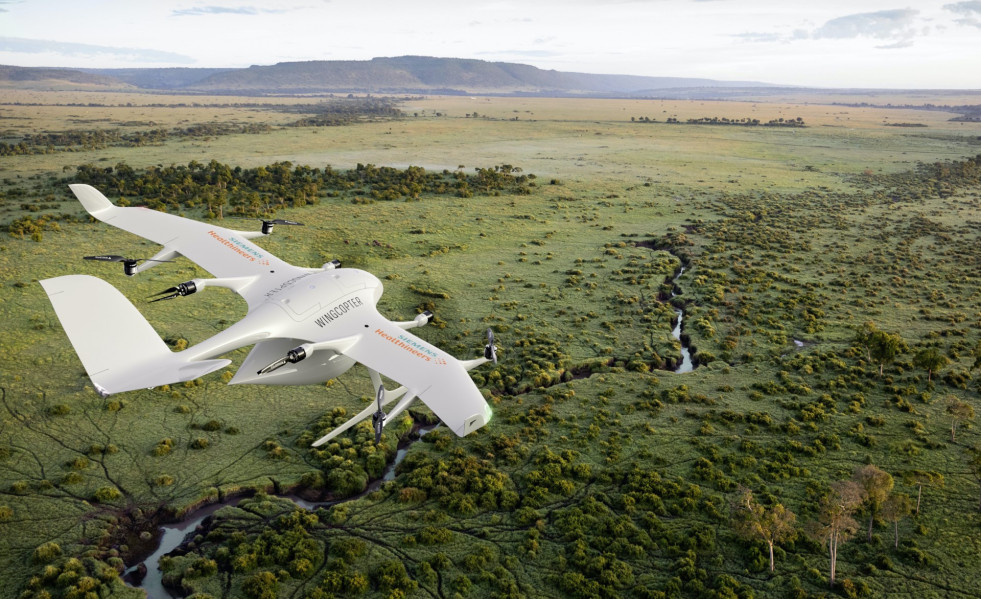 Wingcopter y Siemens Healthineers colaboran para repartir suministros médicos con drones en África