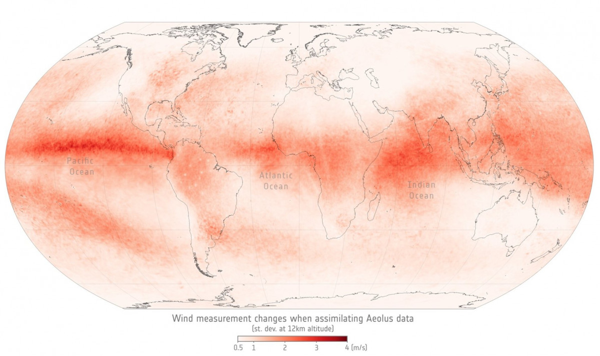 Aeolus improves wind measurements pillars