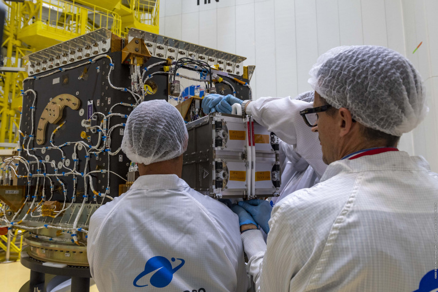 ANSER CubeSats being installed on Vega pillars