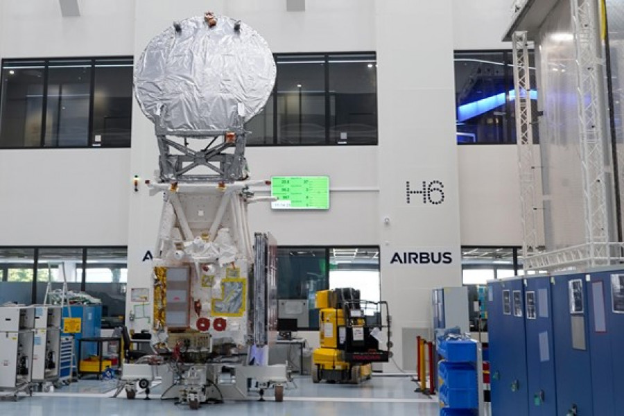 EarthCARE at Airbus Integrated Technology Centre's cleanroom in FHN Germany Copyright Airbus