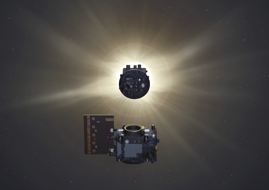 Proba 3 Occulter eclipsing Sun for Coronagraph spacecraft