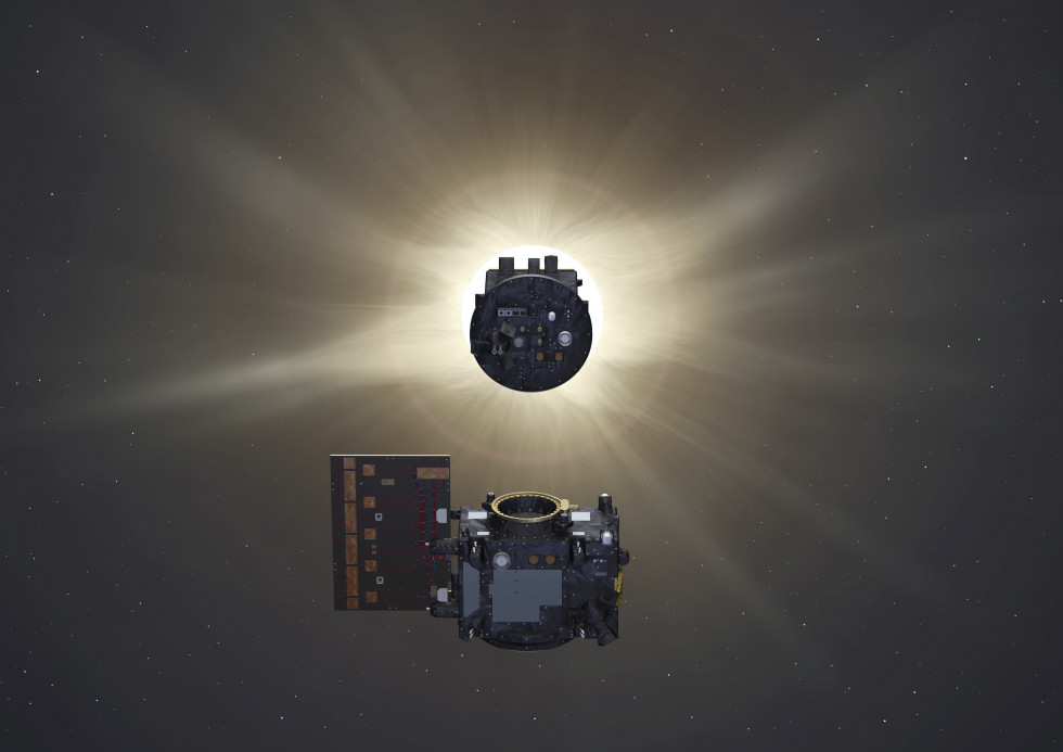 Proba 3 Occulter eclipsing Sun for Coronagraph spacecraft