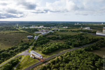 Europe s Spaceport in French Guiana with Vega C and Ariane 6 launch facilities in the background pillars